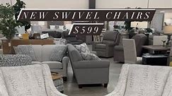New swivel chairs just hit the floor! 😍 You can also order in lots of different fabrics! #rossfurnitureandbedding #chairsamerica #swivelchair | Ross Furniture