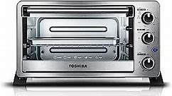 Toshiba MC25CEY-SS Mechanical Oven with Convection/Toast/Bake/Broil Function, 25 L capacity/6 Slices Bread/12-inch Pizza, Stainless Steel