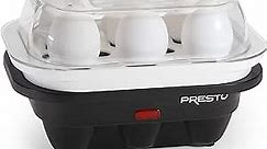 National Presto 04632 Electric Egg Cooker, 6, Black and White