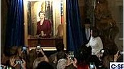 Outgoing Speaker Nancy Pelosi's portrait is unveiled at the Capital