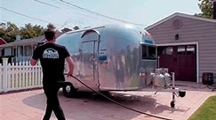 All shiny. 1961 Airstream Bambi 16’ #airstream #camping #washingcar #rv | New Jersey Outdoor Adventures with Patrick