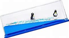 Honsheng Unsinkable Surfing Penguin Liquid Wave Paperweight Desk Sensory Toy Gifts for Kids Desk Stress Relievers for Adults
