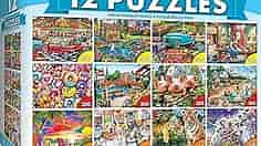 MasterPieces 12 Pack Jigsaw Puzzles for Adults, Family, Or Kids - Artist Gallery Bundle with 100, 200, and 300 Piece Puzzles
