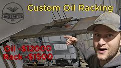 Custom oil rack for 1000L oil totes on the farm! Great design idea!