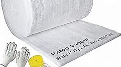 Simond Store Ceramic Fiber Insulation Roll, 2400F (1315C) 1"X24"X25', High Density Fireproof Insulation Blanket for Forge, Foundry, Furnace, Kiln, Wood Stove, Pizza Oven, Dishwasher Insulation Blanket