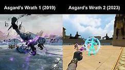 Asgard's Wrath 1 VS Asgard's Wrath 2 Gameplay Trailer Comparisons