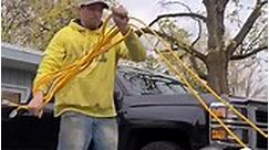 How to wind a 100ft Extension Cord in 30 Seconds #construction #ExtensionCord #challenge #workfaster | Go Build Stuff