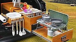 GADFISH Overland Camp Kitchen, Vehicle Camping Table for Burners Camp Stove, Outdoor Portable Folding Kitchen Box with Bed Drawer Ideal for SUV/Truck/RV/Van