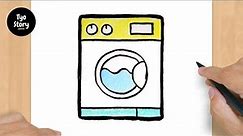 #210 How to Draw a Washing Machine - Easy Drawing Tutorial