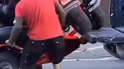 RAW VIDEO: Two thieves were caught on camera stealing a riding lawnmower from a Lowe's in California. | The National Desk - TND