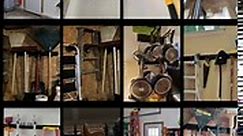 Garage Tool Storage Rack, Garage Organizer Wall Mounted Storage System with 6 Hooks, Max 300 lbs Super Heavy Duty Garden Tool Hanger Rack for Ski Gears, Chair, Broom, Mop, Rake Shovel Yard Tools