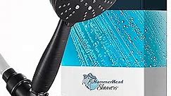 HammerHead Showers® ALL METAL 3-Spray Handheld Shower Head with Long Hose and Holder - OIL RUBBED BRONZE - 2.5 GPM High Pressure Shower Head with Handheld Sprayer - WIDE, MASSAGE, and MIST Sprays