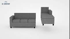 Convertible Sectional Couch L Shape Sofa for Living Room - 4 Seat Tufted Linen Fabric Sofa with Right Storage Chaise, Sectional Sofa with Cup Holders for Small Space(96"X60"X36",Right Black,Linen)