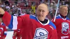 Russian President Vladimir Putin falls over after ice hockey game