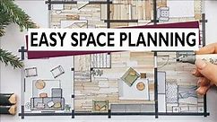 How to lay out furniture in your space! Easy step by step guide to Space Planning for BEGINNERS