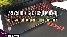 i7 9750h/GTX 1650 Max Q benchmarked ! MSI GF75 Thin 1st look!