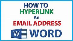 Microsoft Word: How To Hyperlink An Email Address In Word | 365 |