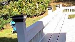 700 sqft composite deck with 65’ bench #deck #deckdesign #fence #fencedesign #pvcfence #aluminiumfence | DECK & FENCE Contracting Inc.