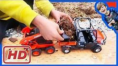 [children movies]Construction Trucks for Children - Toy Kubota Skid Steer Loads Dirt