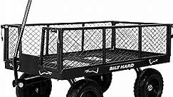 880 lbs 10" Flat Free Tires Steel Garden Cart with 180° Rotating Handle and Removable Sides, Heavy Duty 4 Cu.Ft Capacity Utility Garden Carts and Wagons