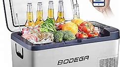 BODEGA 12 Volt Car Refrigerator, 20 Quart (18L) Portable Freezer Car Fridge (-4℉~68℉), Electric Cooler for Vehicles, Truck, RV, Camping, Travel and Home Use - 12/24V DC & 100V-240V AC, WIFI Control