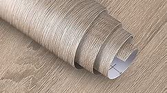Gray Brown Wood Grain Contact Paper Waterproof Faux Wood Wallpaper Peel and Stick Countertops Light Oak Contact Paper for Cabinets Self Adhesive Wallpaper Wood Stickers 15.74"x 196" Vinyl Wrap