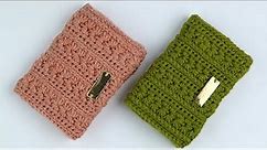 How to Crochet Small Wallet || Step by Step Beautiful Easy crochet wallet tutorial