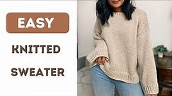 Easy knitted sweater tutorial - Free Knitted Sweater Pattern - No sewing knit sweater