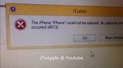 Fix iphone 5 5S 6 7 8 X 11 4013 error on itunes