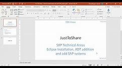 Video - 18 How to install Eclipse, ADT and include SAP systems