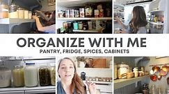 ORGANIZE WITH ME | Pantry, Refrigerator, Cabinets | Farmhouse Kitchen Organization