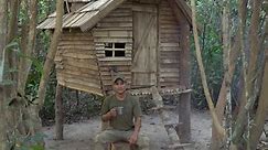 Bushcraft Solo Wood Log-Cabin Camping 3 Day Overnight