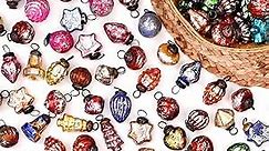 25 Vintage Christmas Glass Ornaments - Antique Retro Decor for Trees - Mini Ball Ornaments