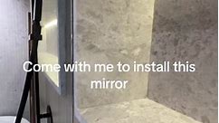 Installing mirror in bathroom #bathroommakeover #bathroomdesign #homedesign #homedecor #mirror
