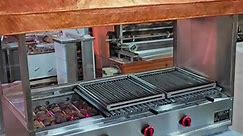 Gas and Lava Stone Industrial Kebab Grill Copper Covering and Glass Kitchen Hood www.aricangrills.com WhatsApp: 90 533 705 27 45 Made in TURKIYE #Gasgrill #kebabshop #commercials