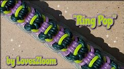 "Ring Pop" Rainbow Loom Bracelet Tutorial (3 bars wide)