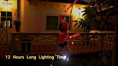 2023 Newest Outdoor Christmas Decorations, 10ft Solar Christmas Ladder Lights with Santa Claus & Top Star, 8 Modes Colorful Waterproof Christmas Decorations Outside Window Wall Roof Xmas Tree Decor