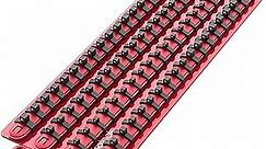 Olsa Tools Portable Socket Organizer Tray | Red Rails Black Clips | Holds 80 Sockets | Premium Quality Socket Holder