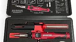 Master Appliance PI-20SiK Professional Cordless Butane Soldering Iron Kit [portable soldering station & heat tool] - Self-Igniting w/Adjustable Temperature - 680F - 820F, refillable with butane fuel