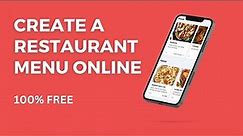 How to Create a Restaurant Menu Online for FREE!
