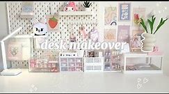 Pinterest Inspired Desk Makeover | Aesthetic accessories + huge IKEA haul🌷🧸