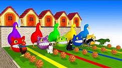 5 Giant Duck Cartoon Elephants, Cats, Cows, Tigers, Dogs, Bears, Dinosaurs,Lions - Paint Animals