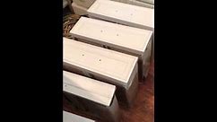 SPRAY PAINTING ETHAN ALLEN END TABLES 1