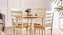 Furniture Box Salcombe Round Wooden Table & 4 Whitby Dining Chairs
