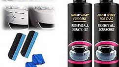 Car Scratch Repair Nano Spray - 2023 Quick Perfect Fix Scratch Spray, Nano Ceramic Crystal Coating Scratch Removal Spray for Interior Repair and All Body Body Removal of Any Scratches and Marks (2PCS)