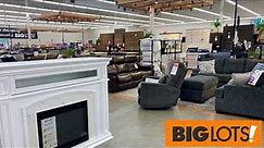 BIG LOTS SHOP WITH ME FURNITURE SOFAS ARMCHAIRS ELECTRIC FIREPLACES SHOPPING STORE WALK THROUGH