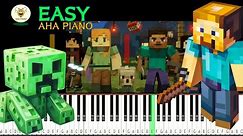 Minecraft piano 2024|easy play|Piano Tutorial |AhaPiano|1min Piano|Sheet