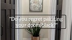 NO REGRETS 🖤🚪 Some have commented saying that I'll regret painting our doors black. I honestly can't imagine that I will! A couple of years ago, I started by painting the front door in our home with Iron Ore. That led to the doors in our garage. Then, in March 2023, I painted the first door in our hallway. Since then, every door in our entire home has been painted. I certainly hope that I'll never get tired of them. Because that's a LOT OF DOORS to redo! 21, to be exact! Doors: Iron Ore (Sherw