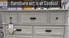 🛏 This gorgeous bedroom furniture set is at Costco! This includes a queen bed ($999.99), gentleman’s chest ($1049.99), tall chest ($999.99), and nightstand ($349.99)! #bedroomfurniture #bedroomdesign #costco