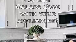 One of the things to consider when choosing a paint color for your kitchen cabinets is your appliance color (if they are staying). Here’s how some of our pooular #allinonepaint colors for cabinets look with different appliance finishes. #kitcheninspo #cabinetpainting #interiordesigntips #diyprojects #paintingproject #heirloomtraditionspaint
